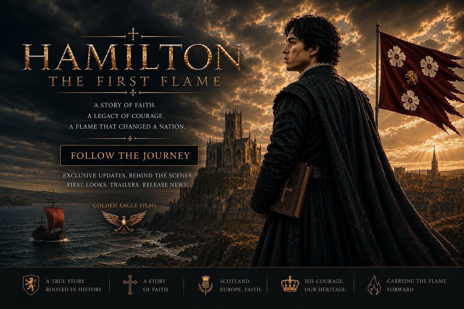 HAMILTON: The First Flame. Follow the journey: exclusive updates, behind the scenes, first looks, trailers, release news.