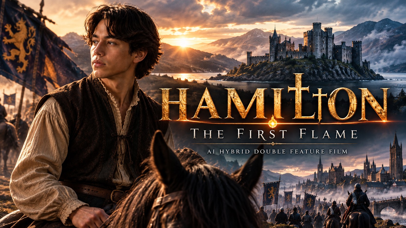 HAMILTON: The First Flame, AI hybrid double feature film key art